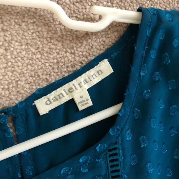 Teal blue sheer shirt with lining - Picture 2 of 6